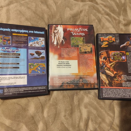 Pack of 5 new PC games for PC Master including Warcraft 2, Primitive Wars, Turok 2
