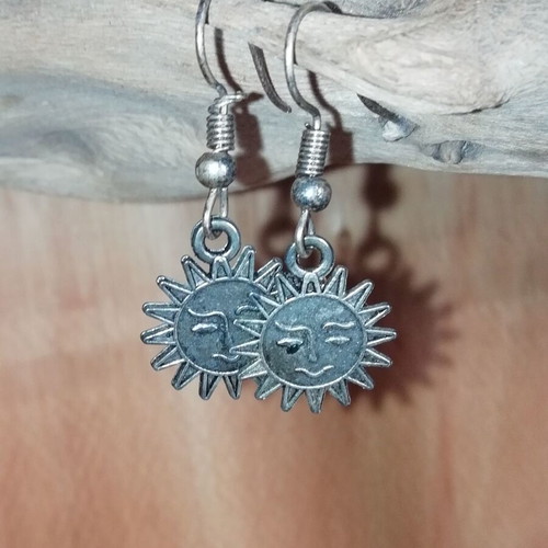 Bronze sun earrings new