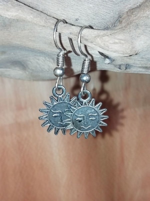 Bronze sun earrings new