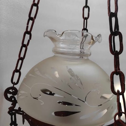 Traditional ceiling lamp like new, bronze finish