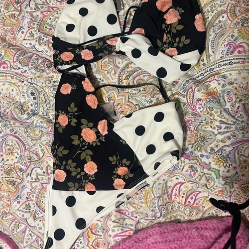 For Love and Lemons one-piece swimsuit with bra and adjustable straps, multicolor
