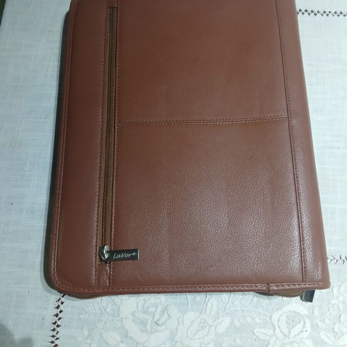 Leather A4 Folder Lavor like new with tablet and document pockets