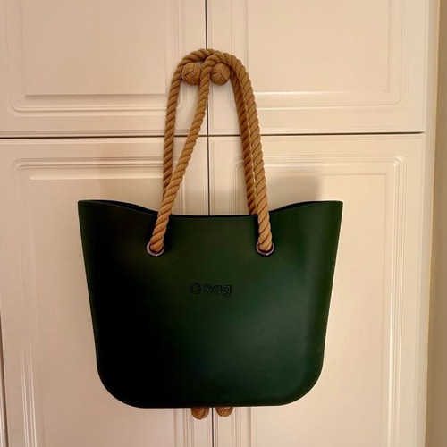 O bag green tote bag with interchangeable handles like new