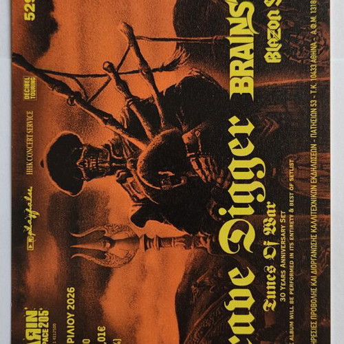 Grave Digger Brainstorm Blazon Stone Ticket new, 27/4/2026 Gagarin Club