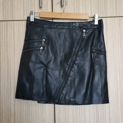 Funky Buddha mini skirt black like new, faux leather, size S