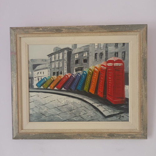 Oil painting on canvas used, 55x44 cm with frame