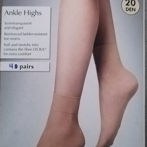 Ankle-high tights new, pack of 4 pairs, beige