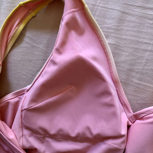 H&M one-piece swimsuit XL, yellow pink orange gradient