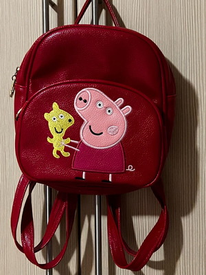 Τσαντάκι πλάτης Peppa Pig δερμάτινο μεταχειρισμένο, κόκκινο