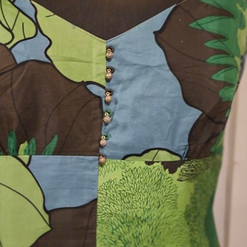 Monsoon dress size M, green floral embroidered