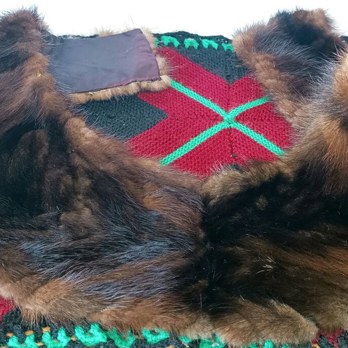 Fox fur women's collar used, natural fur