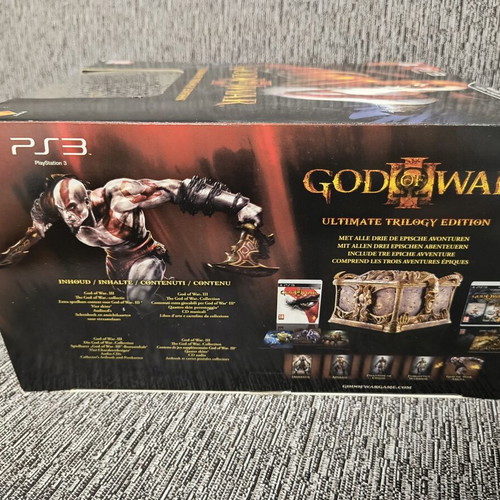 God of War 3 Ultimate Trilogy Pandora Box Collectors Edition PS3 game, excellent condition
