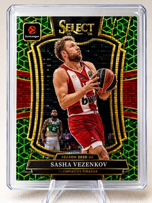 2025-26 Select EuroLeague Sasha Vezenkov Premier Level Green Prizm κάρτα σαν καινούργιο