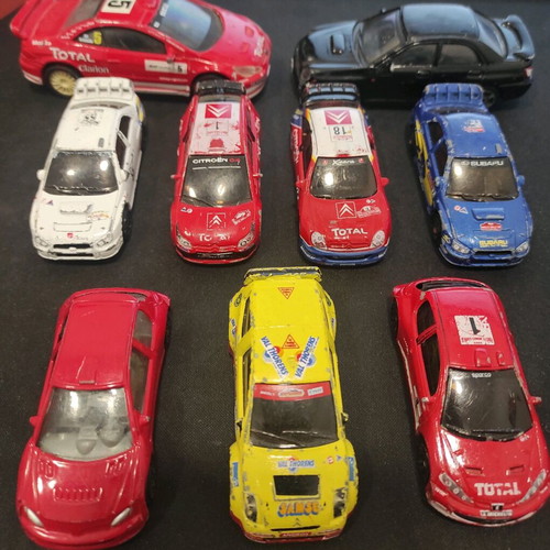 Wrc toy cars used, in fair to poor condition, sold together