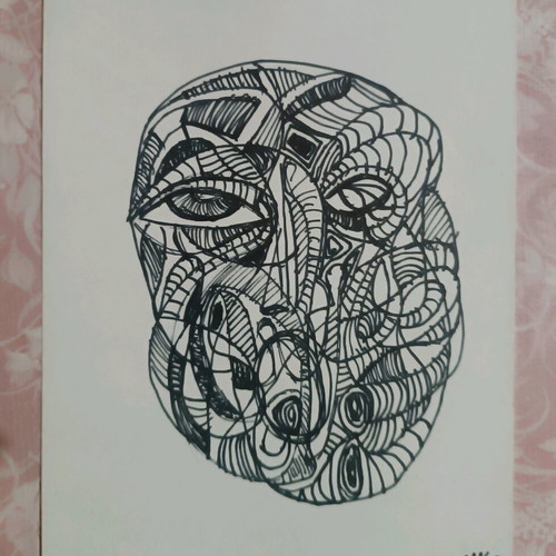 Psychedelic face drawing made to order