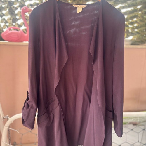 H&M Burgundy Light Jacket Cardigan Size 40 Like New