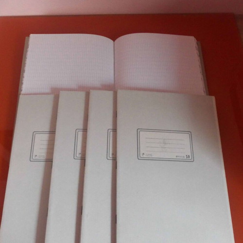 Practical quadrille notebooks like new, pack of 5, 25x35 cm, 50 sheets