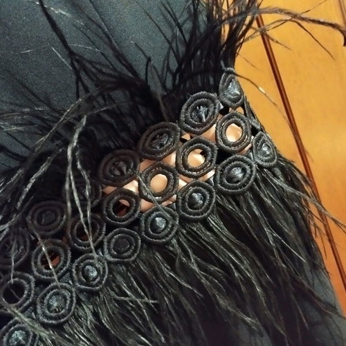 Brigitte boutique jumpsuit with feathers like new, black, size S