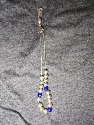 Silver Komboloi 925 sterling silver like new with blue beads