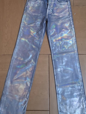 Zara jeans with metallic look, like new, size S