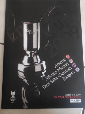 Emirates Cup 2009 program like new, authentic