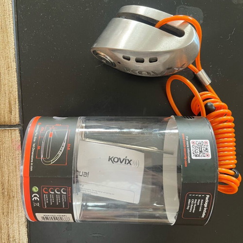 Motorcycle lock with alarm and reminder cable like new