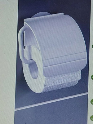 Wenko Osimo White Static-Loc® Toilet Paper Holder with Cover new
