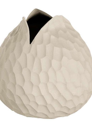 Decorative ceramic vase carved white 10cm new