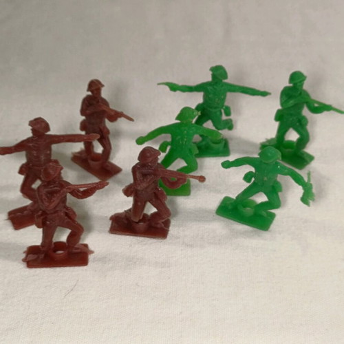Vintage toy soldiers used, possibly Greek made