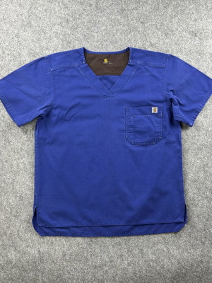 Carhartt Wip T-shirt men's Small oversized blue nurse scrub with pocket used
