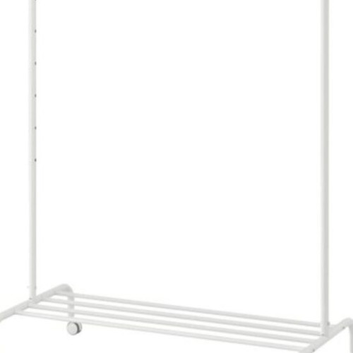 Clothes rack with wheels, telescopic steel bar, like new