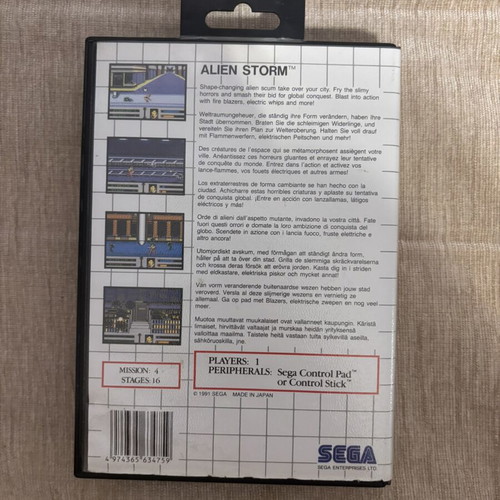 Alienstorm Sega Master System game, complete