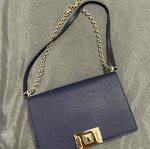 Furla navy blue crossbody bag with gold details