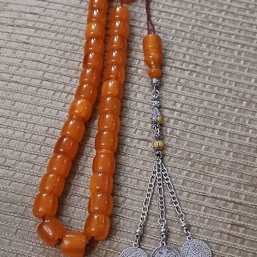 Bakelite komboloi worry beads with metal traditional tassel
