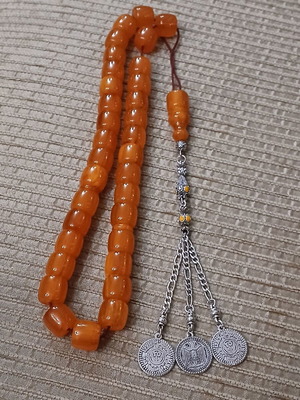 Bakelite komboloi worry beads with metal traditional tassel