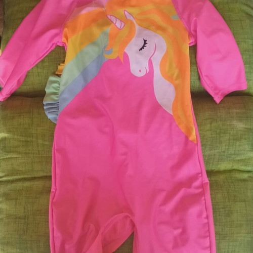 H&M Girls' One-Piece Swimsuit Pink like new with UV Protection 6-8 Years