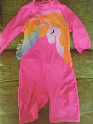 H&M Girls' One-Piece Swimsuit Pink like new with UV Protection 6-8 Years