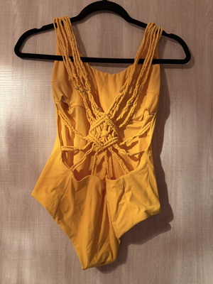 SugarFree one-piece swimsuit like new, size S, yellow and orange