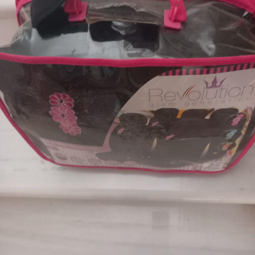 Car seat covers new black with pink designs