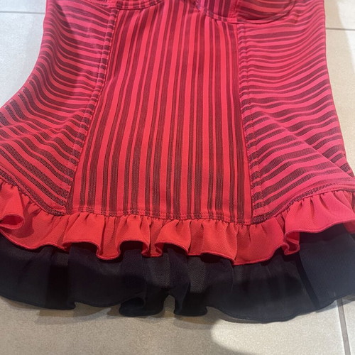 Bustier red and black with ruffles like new, size S