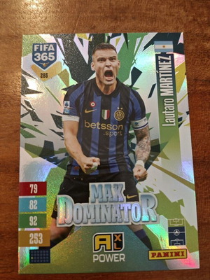 Panini FIFA 365 Lautaro Martínez Max Dominator 285 συλλεκτική κάρτα