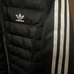 Adidas Original Slim Puffer Jacket with Hood used, size S, black and white
