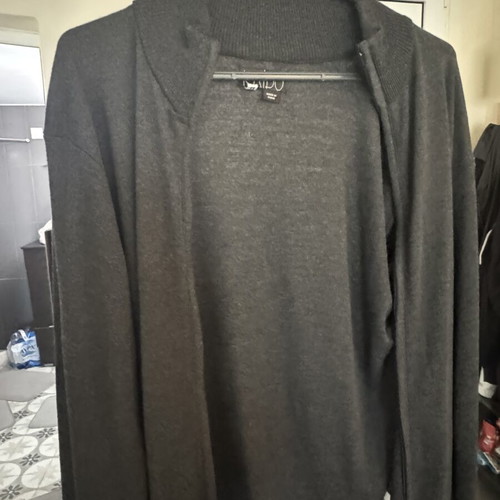Raido knitted zip-up cardigan, dark grey, size S/M
