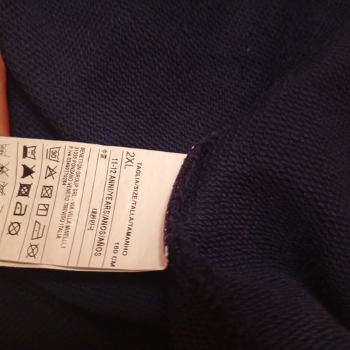 Benetton zip-up cardigan like new, dark blue, sizes 158-164 cm