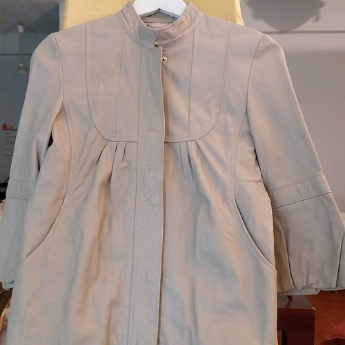 Veston.du Pays women's leather jacket like new, beige, size 40