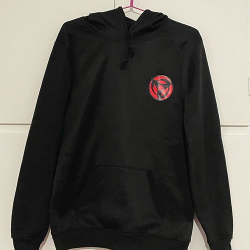 Uchiha Clan hoodie like new, unisex black fleece sweatshirt with hood