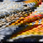  Τραβέρσα για μακρόστενο τραπέζι σε γεωμετρικό σχέδιο χειροποίητη σε στυλ μεξικάνικο