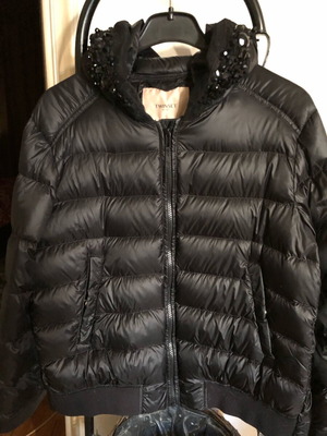 Twinset Puffer jacket black L like new, spring down-filled
