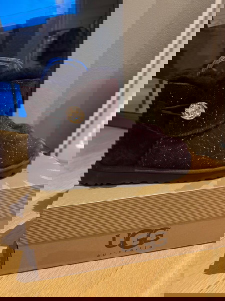 Classic Mini Ugg Boots Schwarz Mit Glitzer Womens Boots Ugg Boots