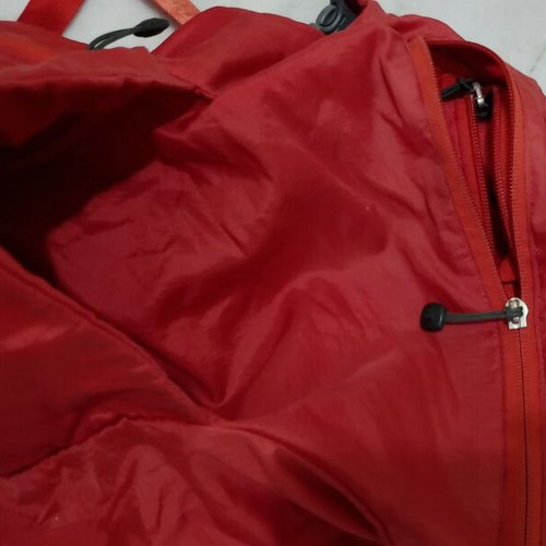 Northface red backpack used, waterproof with 4 compartments